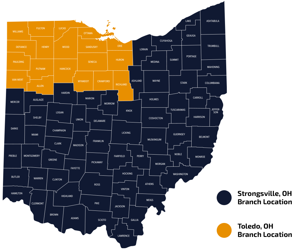 Service Area Map of Ohio