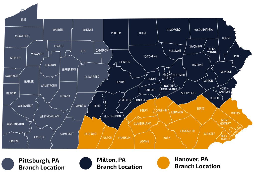 Service Area Map of PA